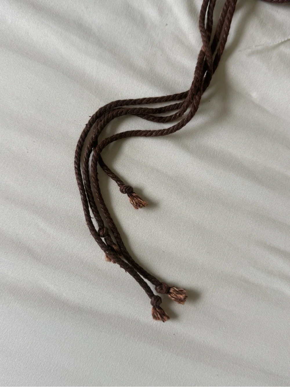 Vintage Y2K Bohemian Gem Brown Statement Belt with Tassel | S